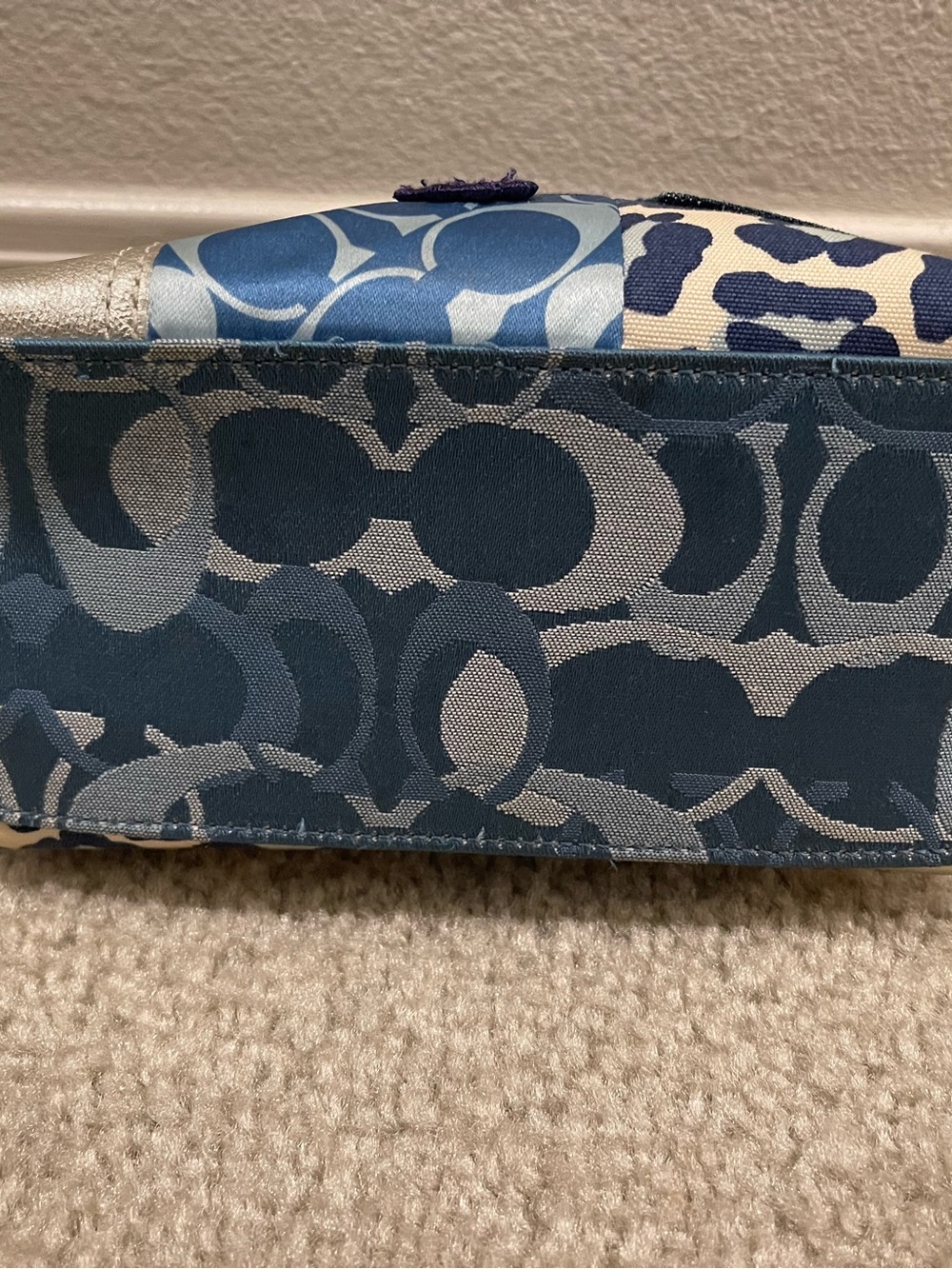 Vintage Coach Mini Bag Patchwork Denim Y2K Shoulder Bag Purse - Picture 7 of 9